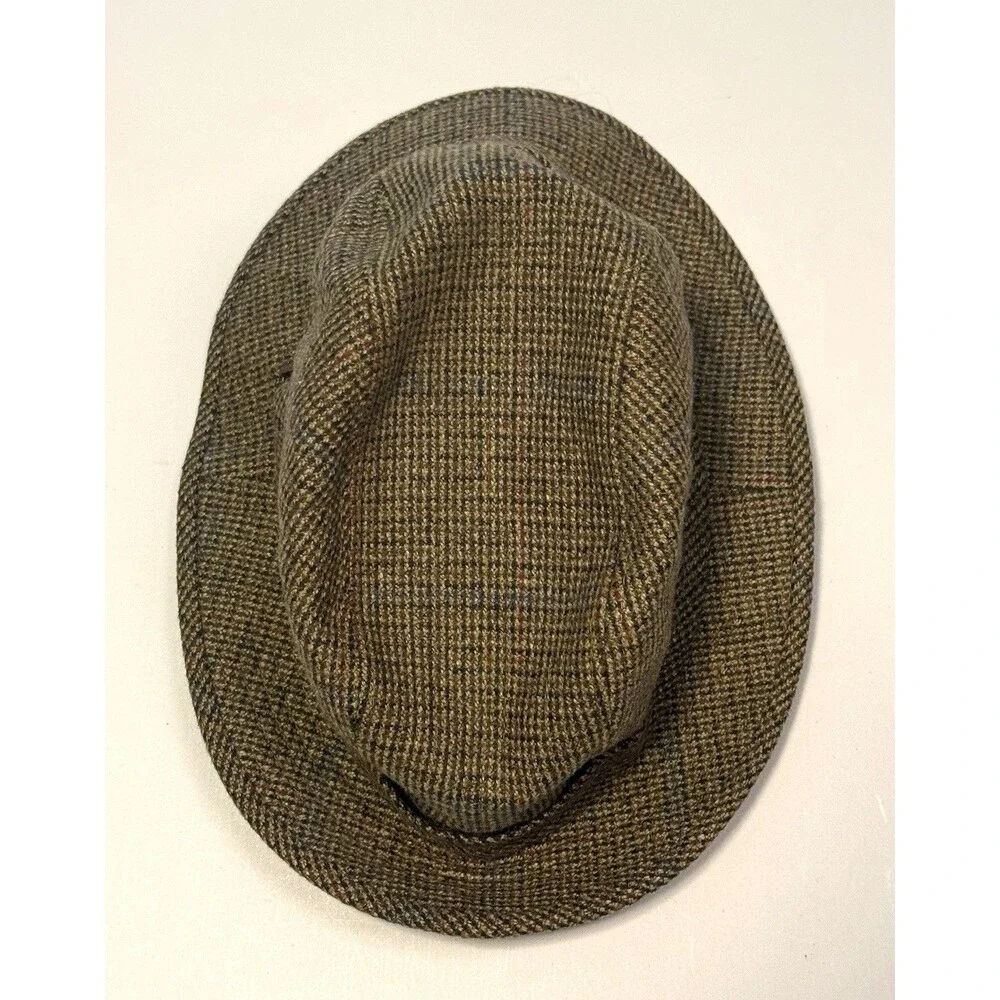 Vintage Doria Gruppo Borsalino Fedora Hat Tweed Herringbone USA 7 1/8 57